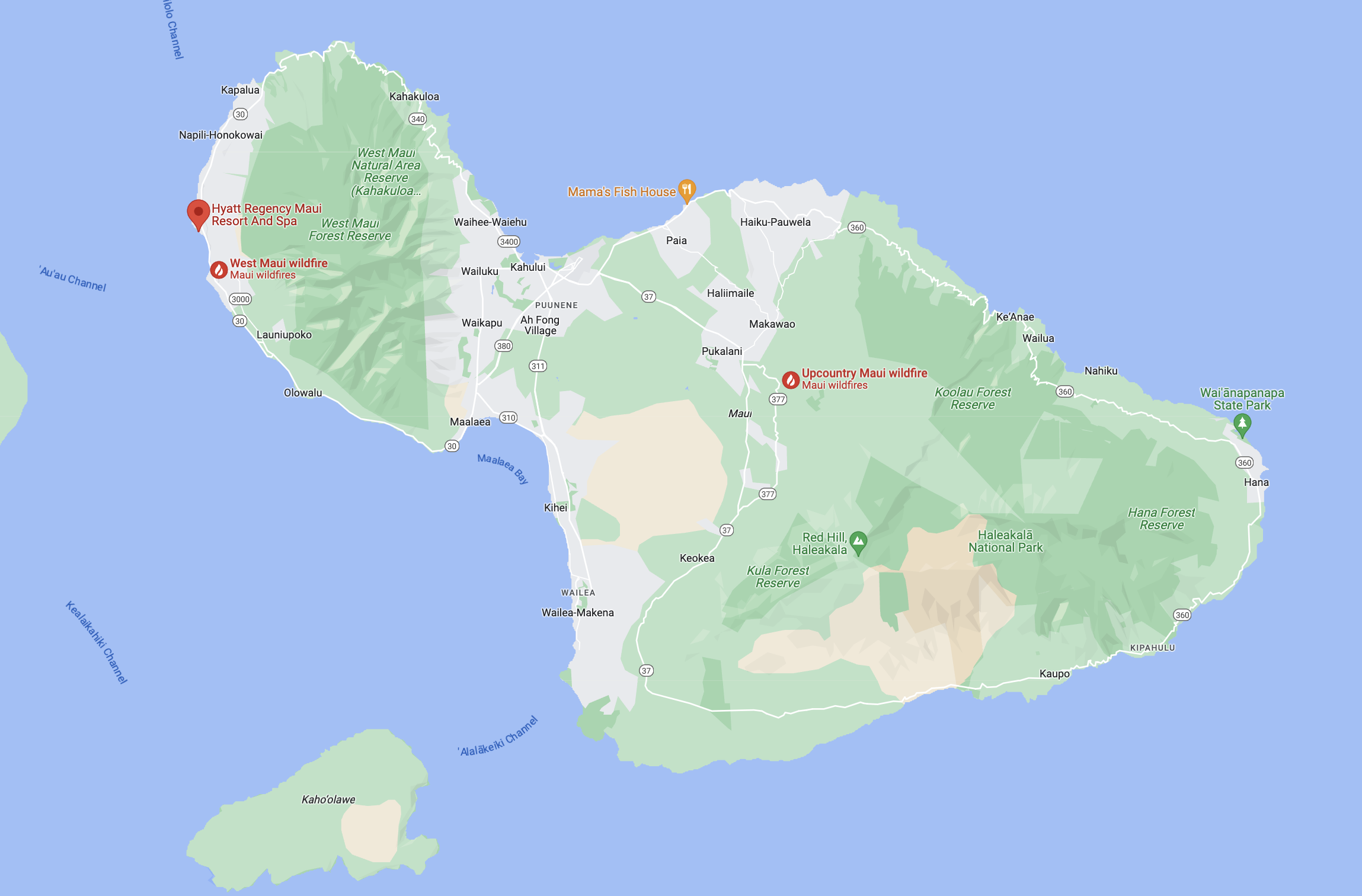 Maui-Wildfire-Map